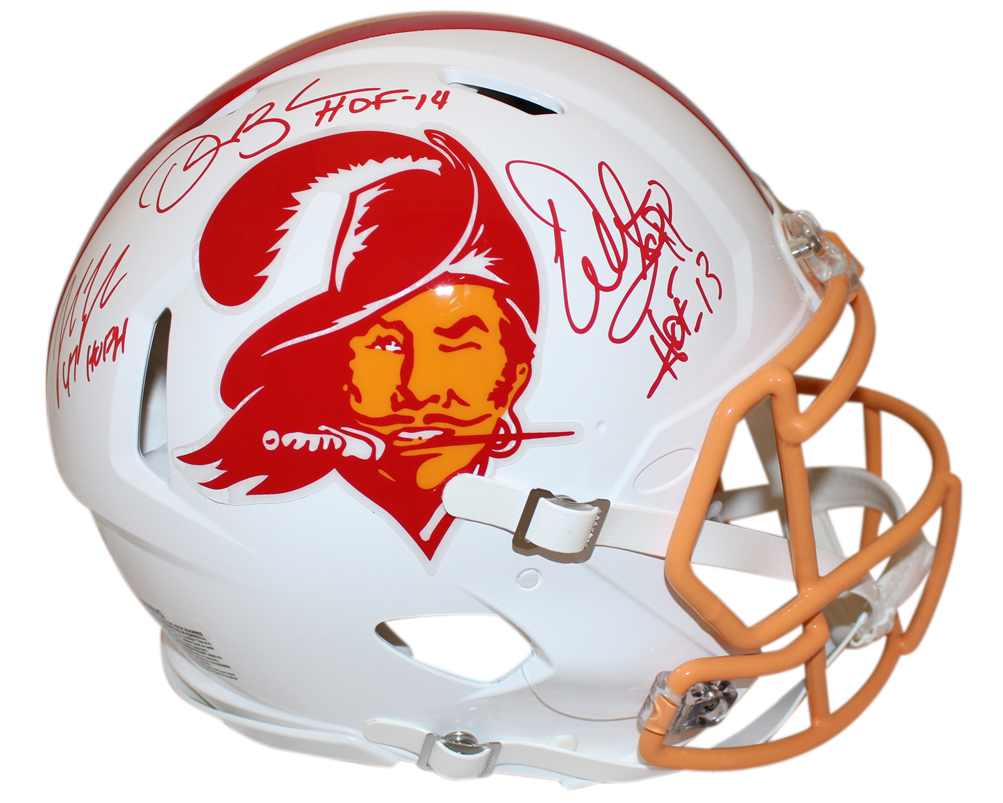 Warren Sapp & John Lynch Signed Buccaneers Authentic 1976 Helmet BAS