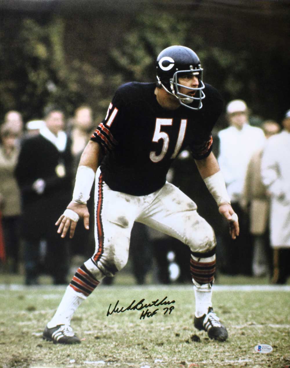 Dick Butkus Autographed/Signed Chicago Bears 16x20 Photo HOF BAS 30051