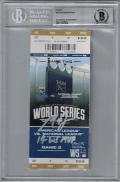 Madison Bumgarner Signed Giants 2014 World Series Game 2 Ticket MVP BAS 25223