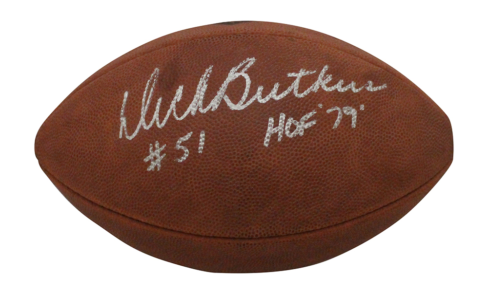 Dick Butkus Autographed Chicago Bears 75th Anniversary Football Beckett