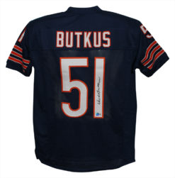 Dick Butkus Autographed/Signed Pro Style Blue XL Jersey Beckett