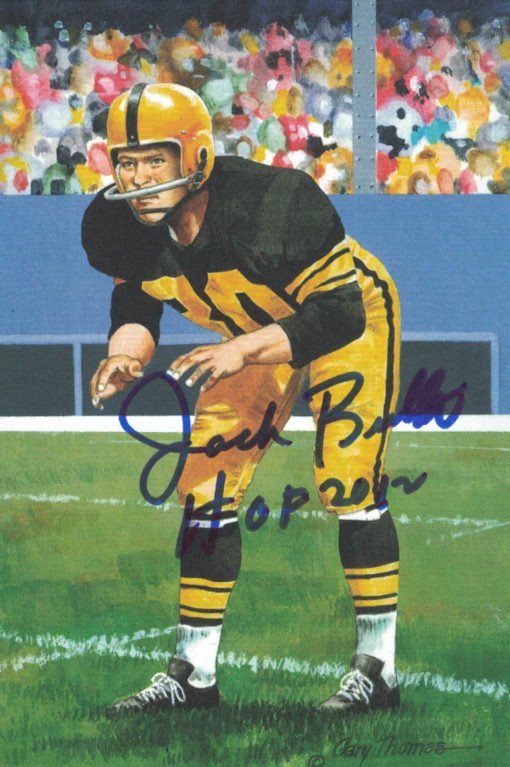 Jack Butler Autographed Pittsburgh Steelers Goal Line Art Card Blue HOF 24346