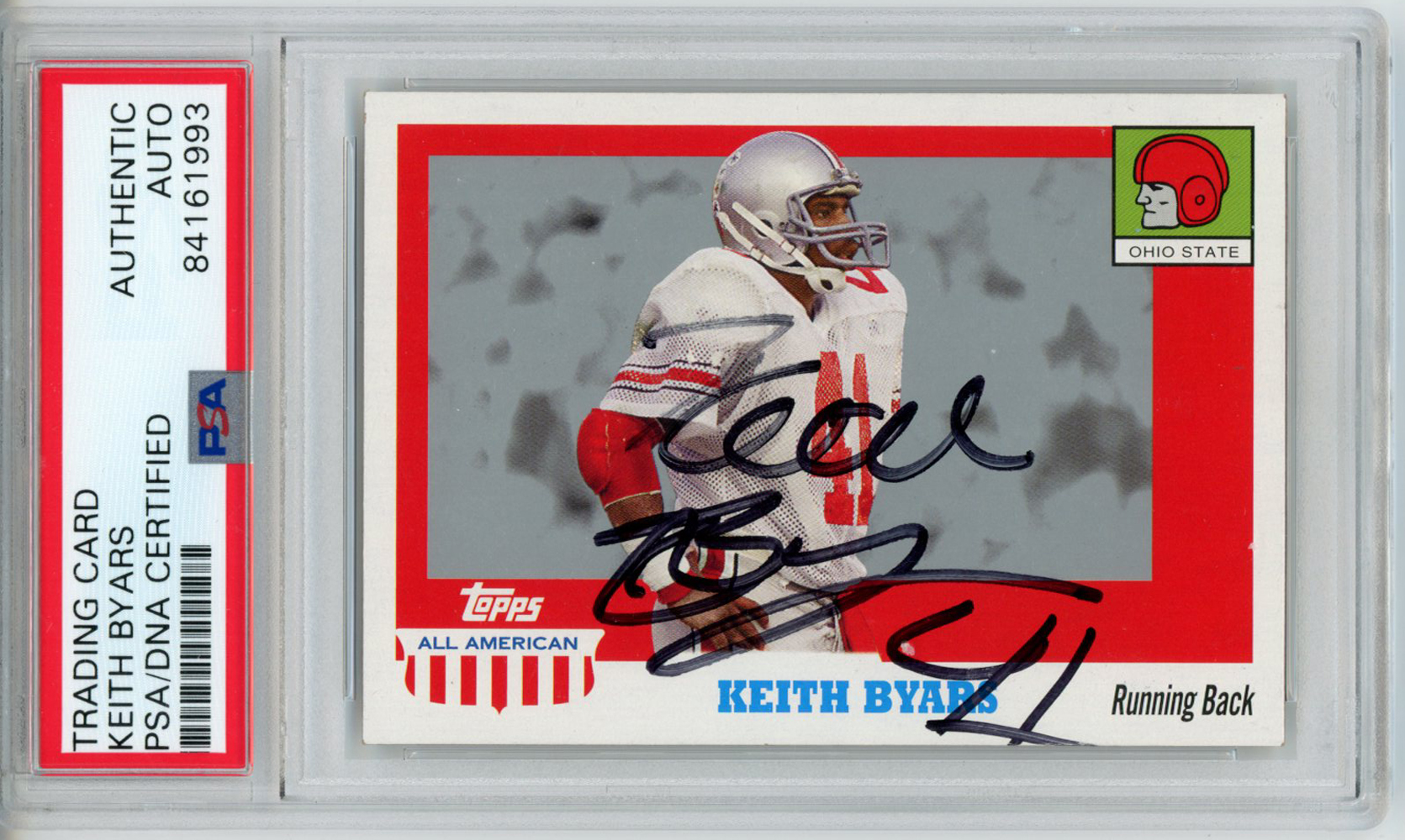 Keith Byars Autographed 2005 Topps All American Trading Card PSA Slab 32620