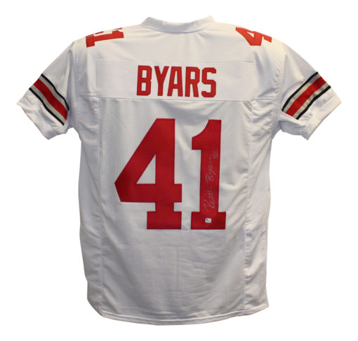Keith Byars Autographed/Signed College Style White XL Jersey 25102