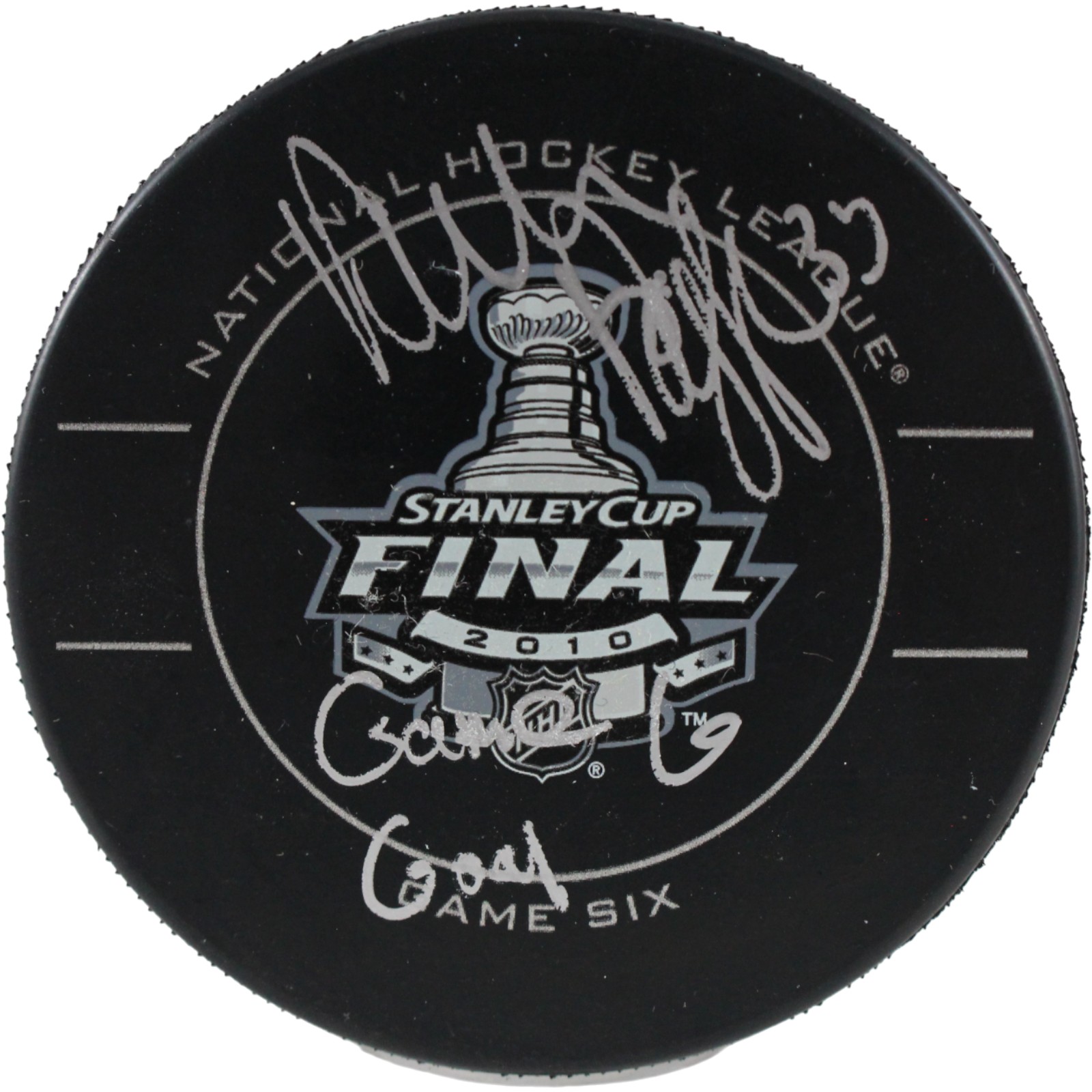 Dustin Byfuglien Signed Chicago Blackhawks '10 SC Puck Gm 6 Goal Beckett 53806