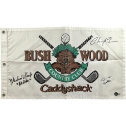 Caddyshack (3) Chase, Morgan & O'Keefe Autographed Bushwood Flag Beckett 56227