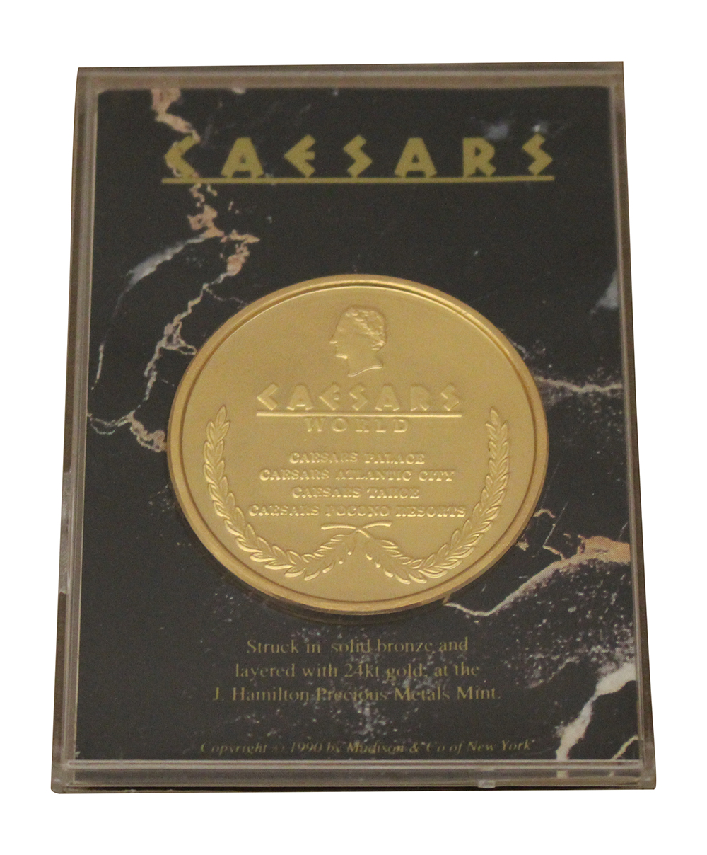 Caesars World Bronze Coin With Gold Finish 32032