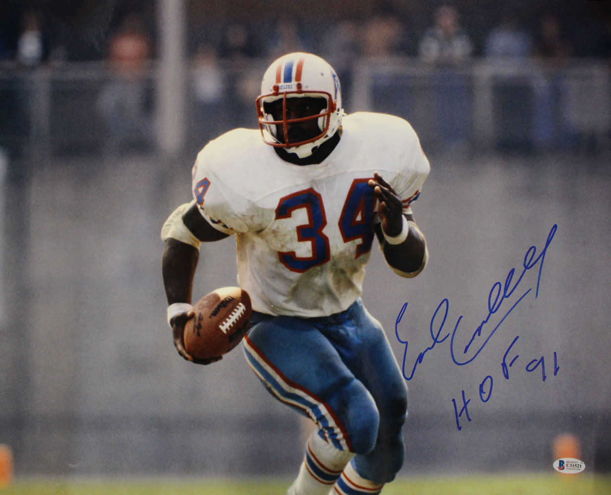 Earl Campbell Autographed/Signed Houston Oilers 16x20 Photo HOF BAS 29052