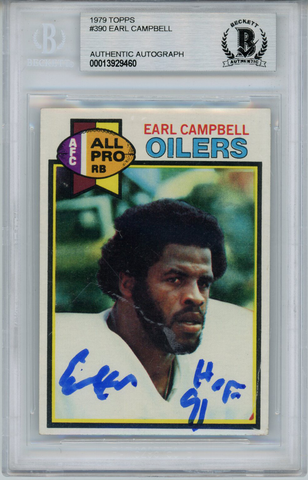 Earl Campbell Framed Signed Jersey Beckett Autographed Houston Oilers