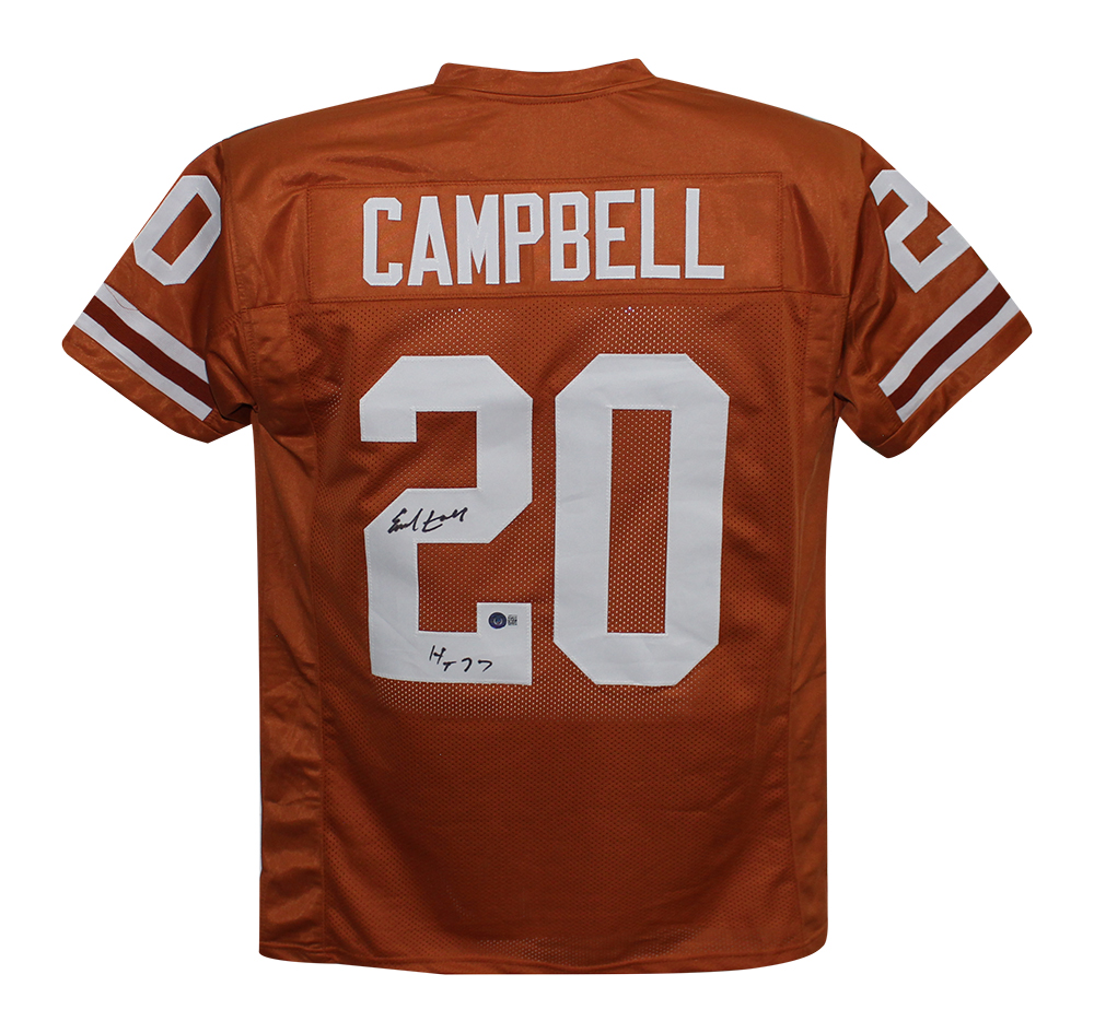 Earl Campbell Autographed College Style Orange XL Jersey HT Beckett