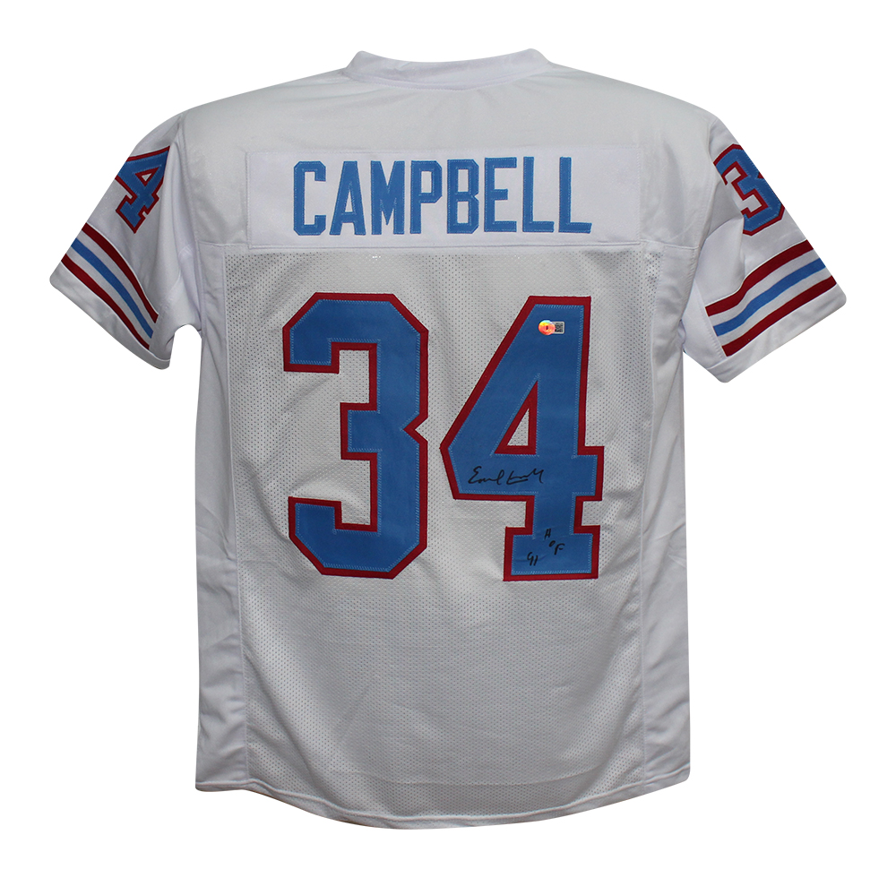 Earl Campbell Autographed/Signed Pro Style White XL Jersey HOF Beckett