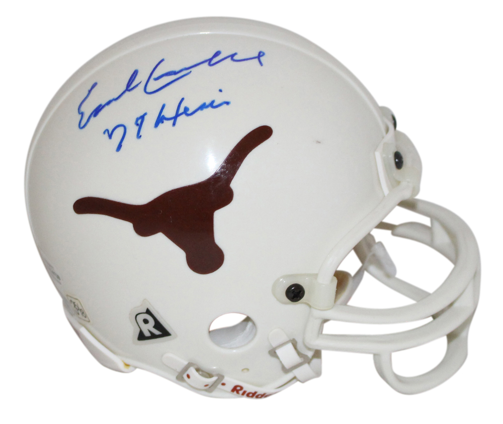 Earl Campbell Signed Texas Longhorns Replica Mini Helmet Heisman BAS 32656