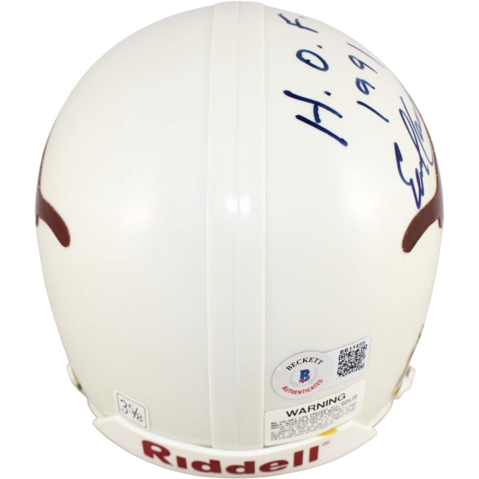 Earl Campbell Autographed Texas Longhorns VSR4 Mini Helmet Beckett 52745 3 Earl Campbell Autographed Texas Longhorns VSR4 Mini Helmet Beckett 52745