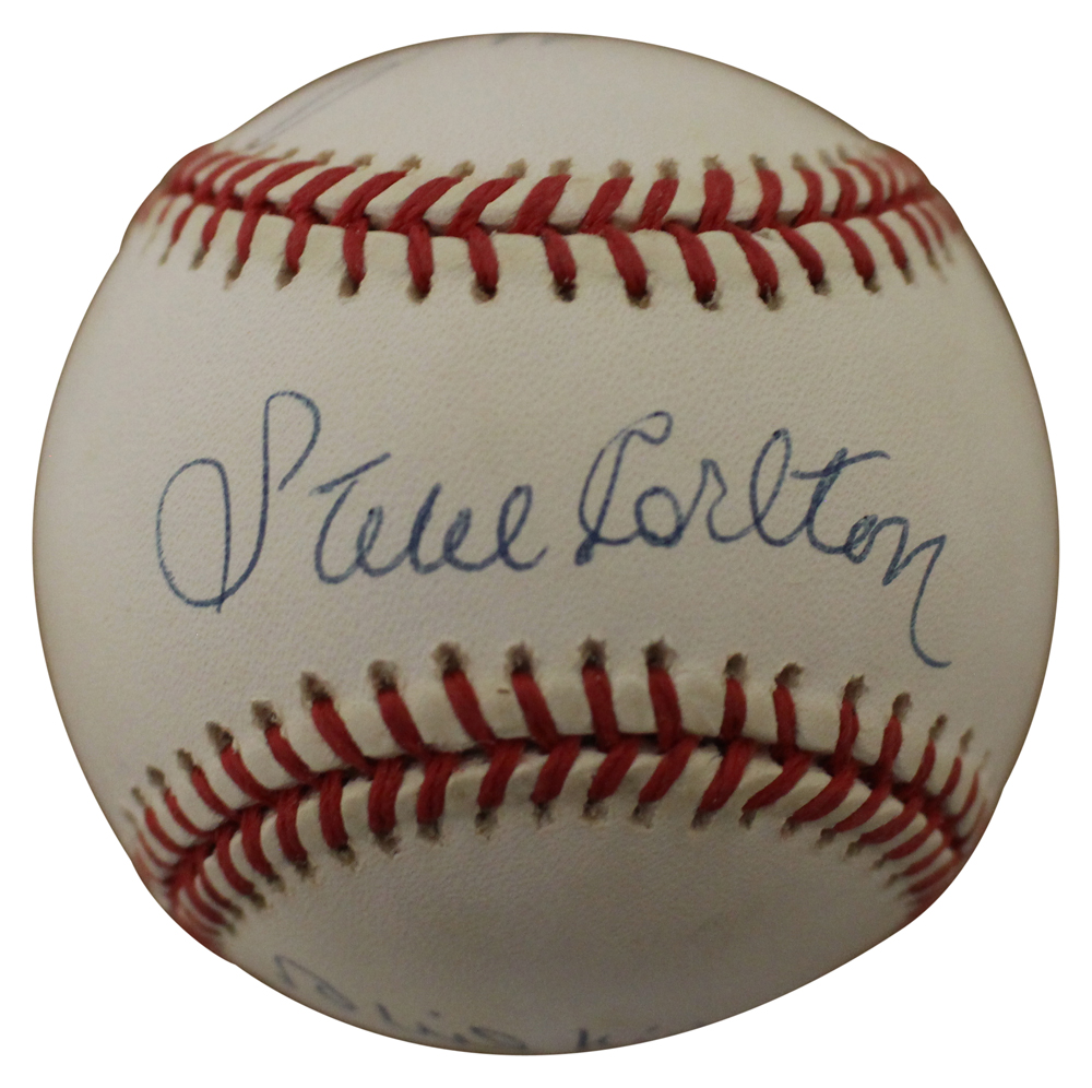 Steve Carlton Niekro & Perry Autographed National League Baseball JSA 13312