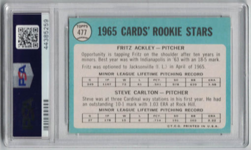 Steve Carlton 1965 Topps #477 St Louis Cardinals PSA NM MT 8.5 Rookie Card 24831