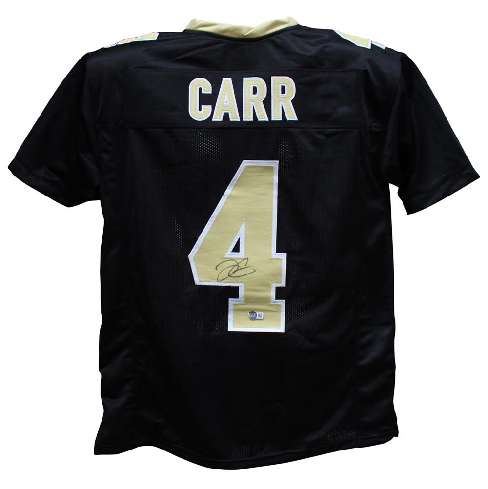 Derek Carr Autographed/Signed Pro Style Black XL Jersey Beckett