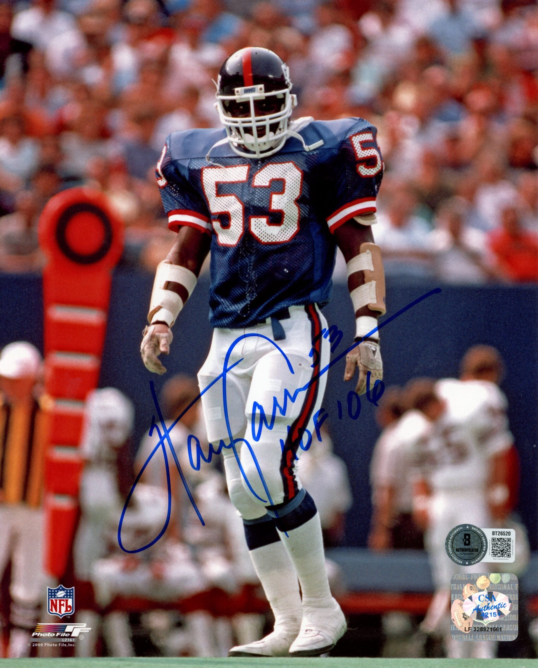 Harry Carson Autographed New York Giants 8x10 Photo HOF Beckett 56795 1 Harry Carson Autographed New York Giants 8x10 Photo HOF Beckett 56795
