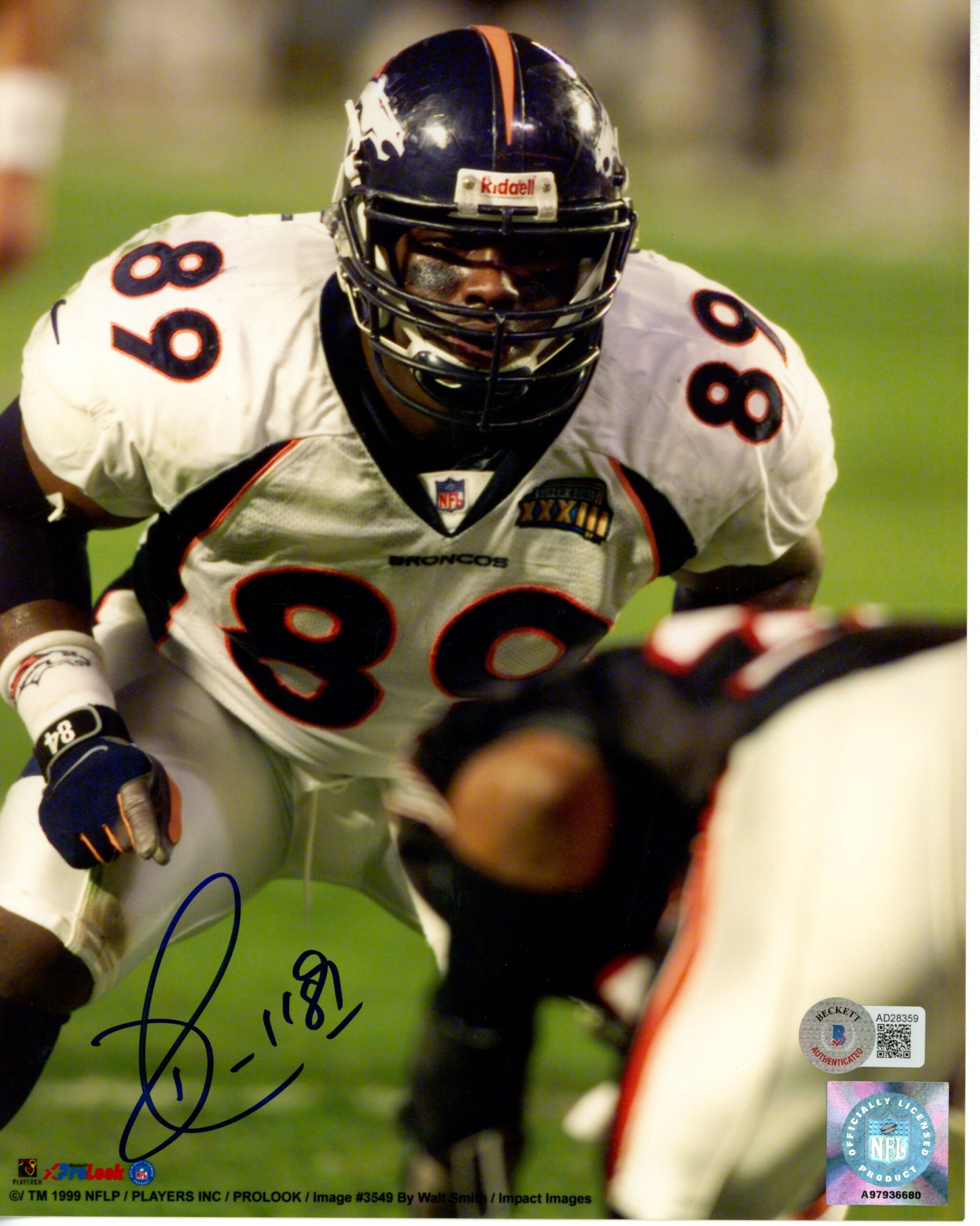 Dwayne Carswell Autographed/Signed Denver Broncos 8x10 Photo Beckett 55829