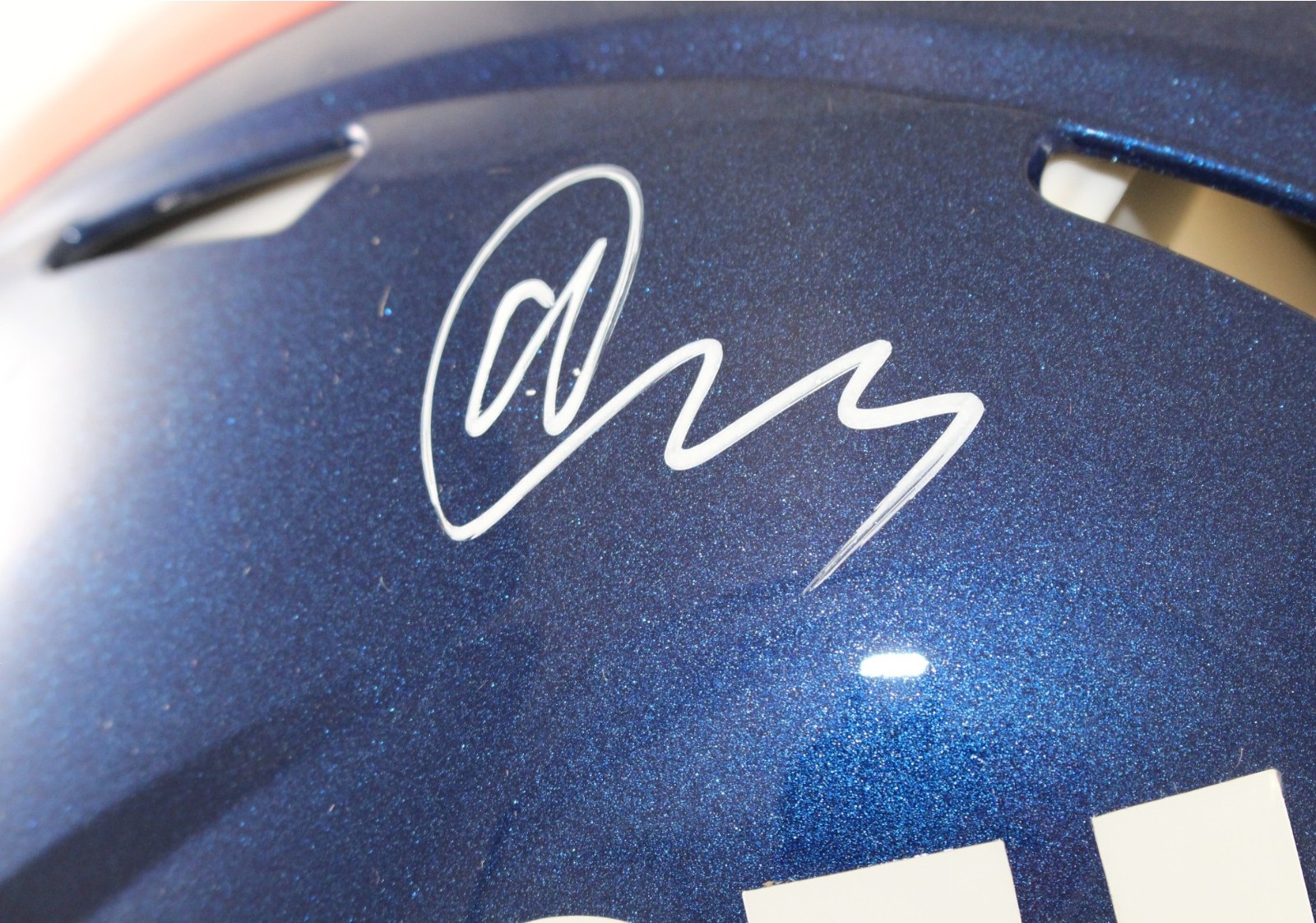 Abdul Carter Autographed New York Giants Authentic Helmet Beckett Witness 56872 2 Abdul Carter Autographed New York Giants Authentic Helmet Beckett Witness 56872