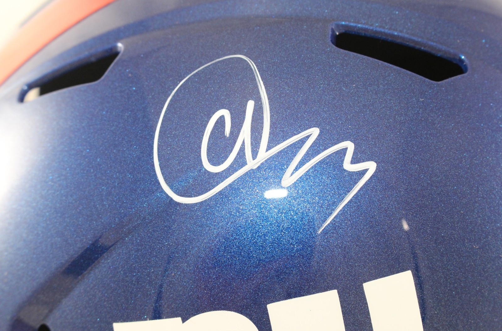 Abdul Carter Autographed New York Giants F/S Helmet Beckett Witness 56867 2 Abdul Carter Autographed New York Giants F/S Helmet Beckett Witness 56867