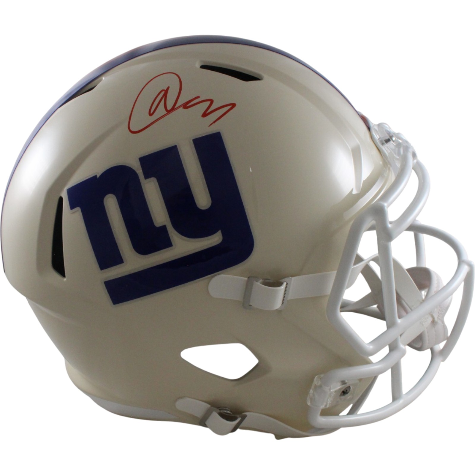 Abdul Carter Autographed New York Giants F/S Retro Helmet Beckett Witness 56870 1 Abdul Carter Autographed New York Giants F/S Retro Helmet Beckett Witness 56870