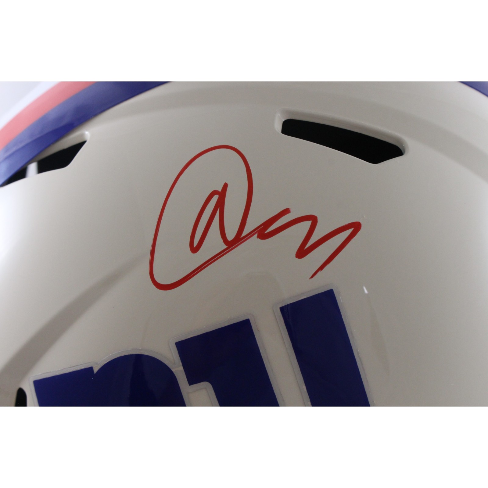 Abdul Carter Autographed New York Giants F/S Retro Helmet Beckett Witness 56870 2 Abdul Carter Autographed New York Giants F/S Retro Helmet Beckett Witness 56870