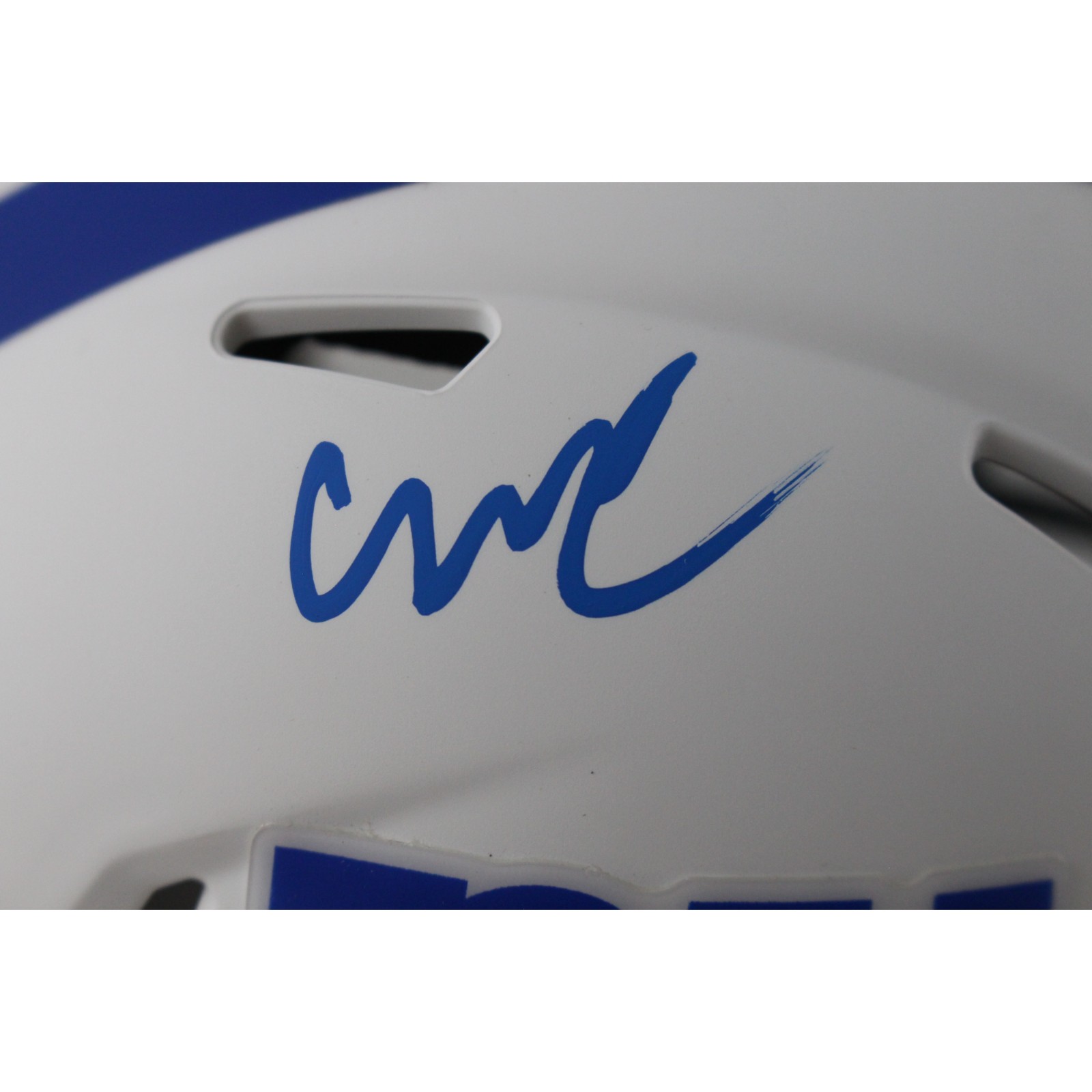 Abdul Carter Autographed New York Giants Lunar Mini Helmet Beckett Witness 51266