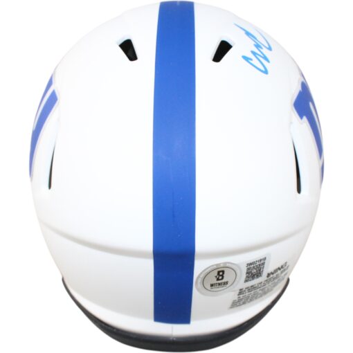 Abdul Carter Autographed New York Giants Lunar Mini Helmet Beckett Witness 51266