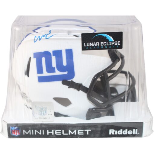Abdul Carter Autographed New York Giants Lunar Mini Helmet Beckett Witness 51266