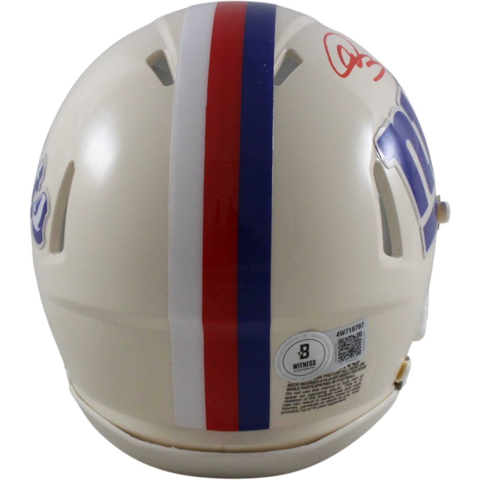 Abdul Carter Autographed New York Giants Retro Mini Helmet Beckett Witness 56895 3 Abdul Carter Autographed New York Giants Retro Mini Helmet Beckett Witness 56895