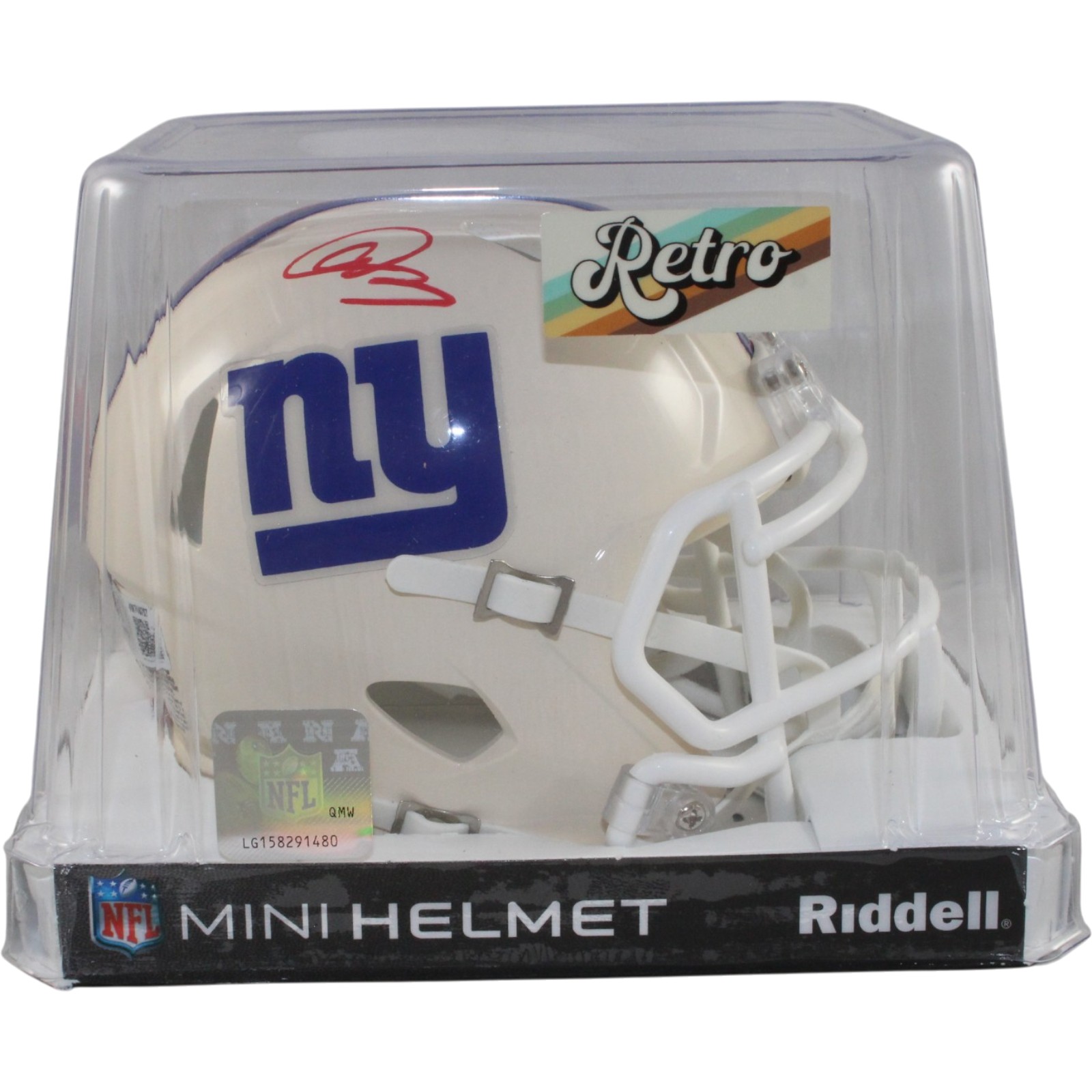 Abdul Carter Autographed New York Giants Retro Mini Helmet Beckett Witness 56895 6 Abdul Carter Autographed New York Giants Retro Mini Helmet Beckett Witness 56895