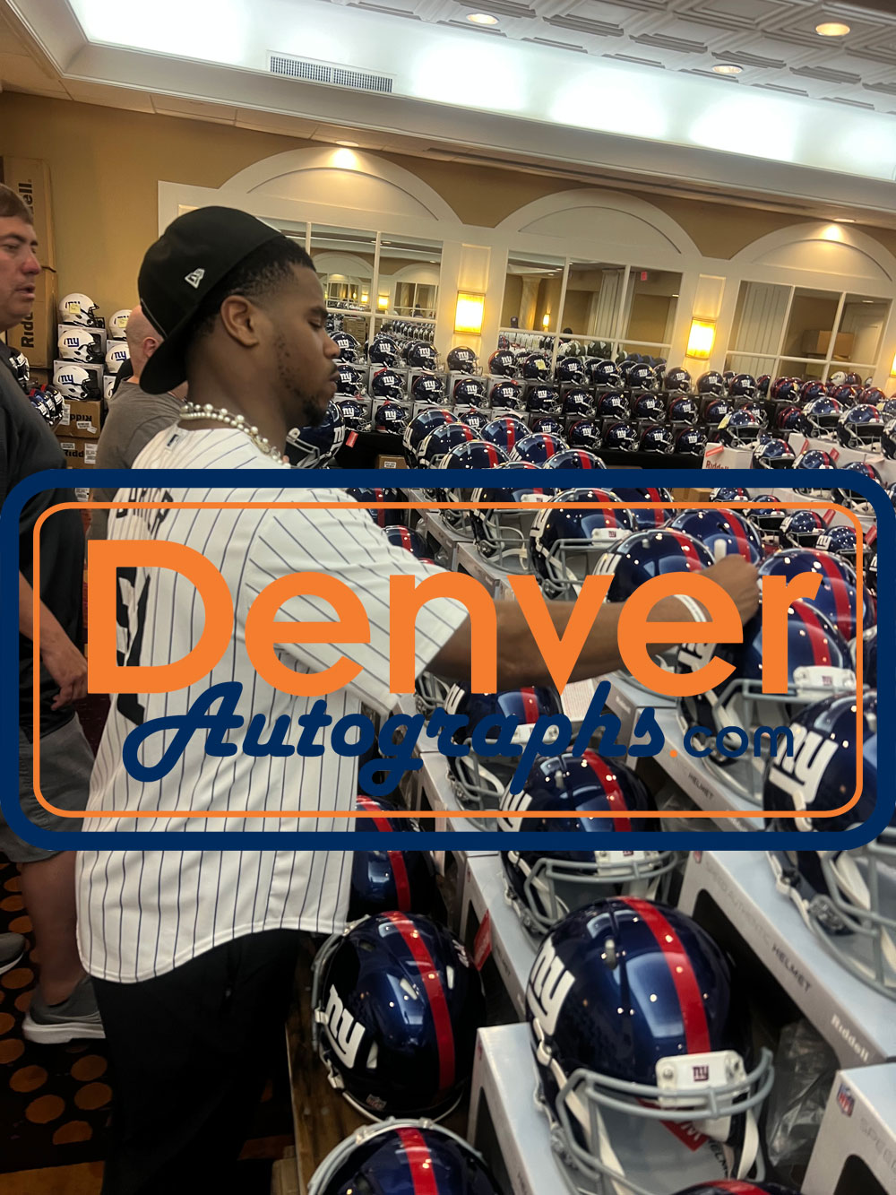 Abdul Carter Autographed New York Giants Authentic Helmet Beckett Witness 56872 7 Abdul Carter Autographed New York Giants Authentic Helmet Beckett Witness 56872