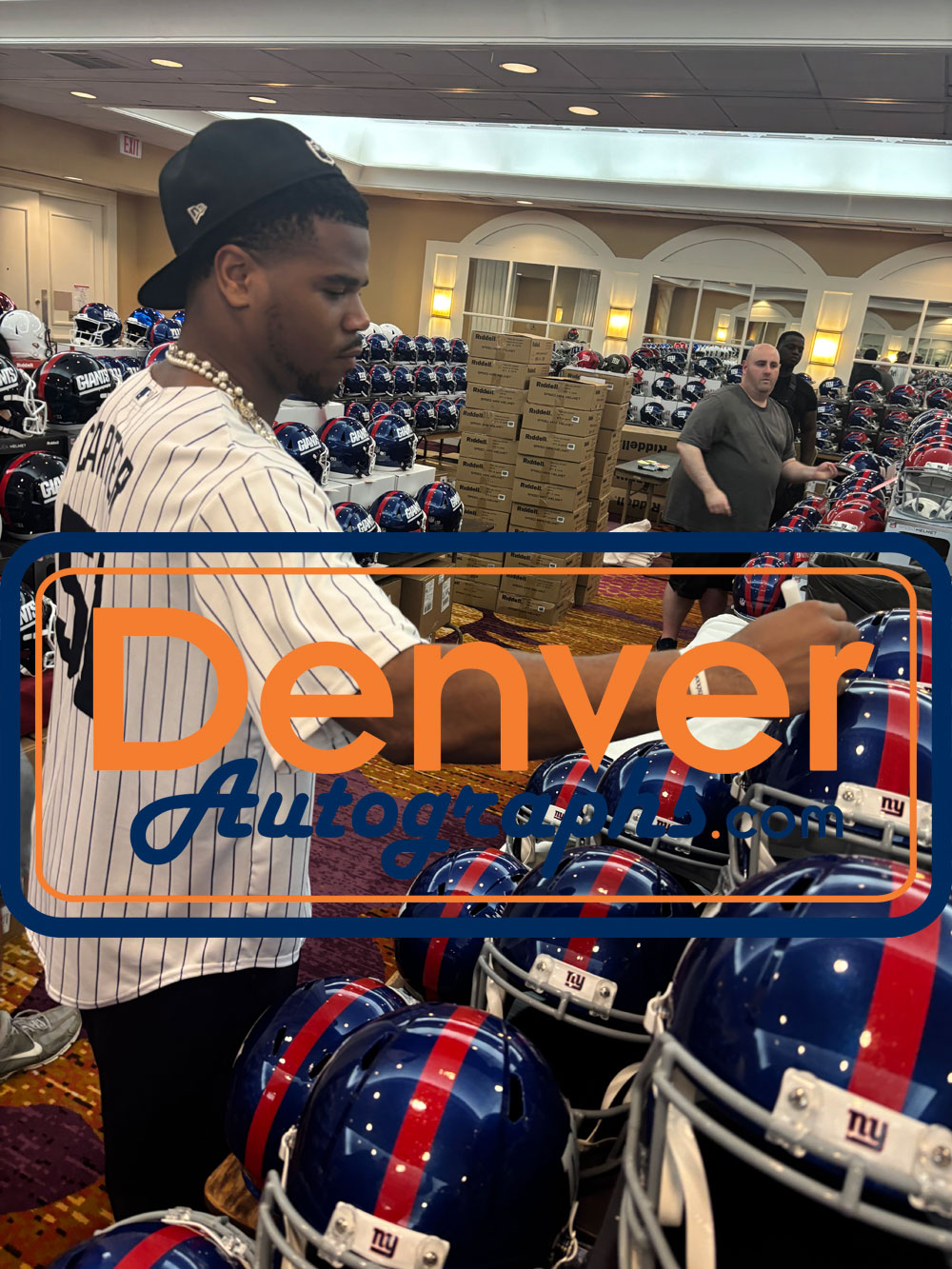 Abdul Carter Autographed New York Giants F/S Helmet Beckett Witness 56867 7 Abdul Carter Autographed New York Giants F/S Helmet Beckett Witness 56867