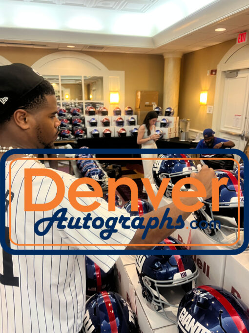 Abdul Carter Autographed New York Giants SpeedFlex Helmet Beckett Witness 51254