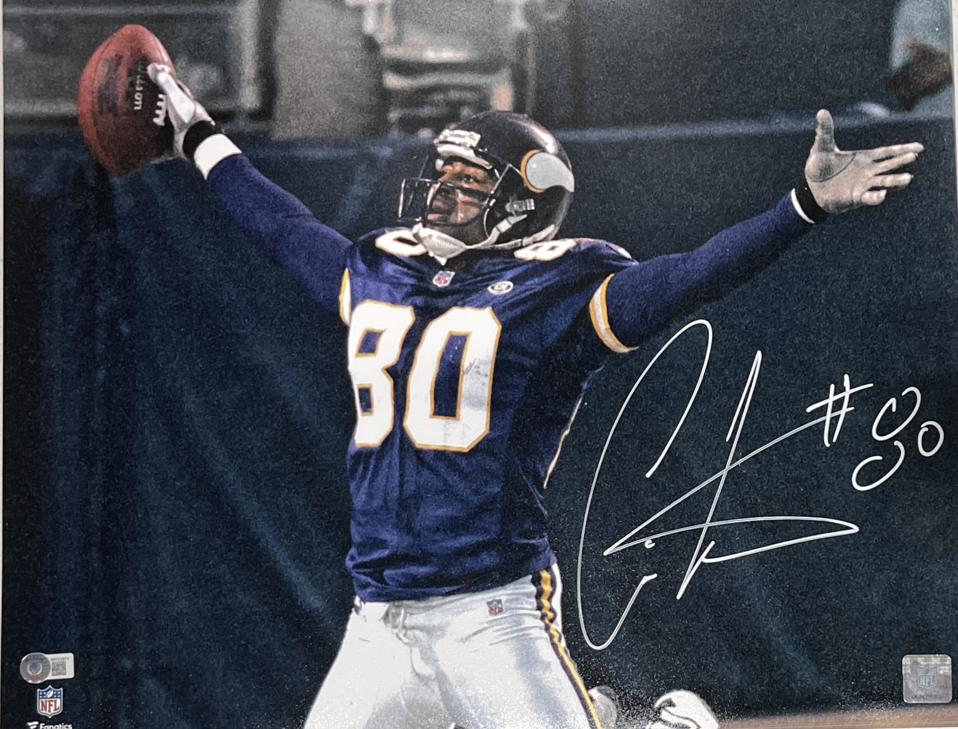 Cris Carter Autographed/Signed Minnesota Vikings 16x20 Photo Beckett 