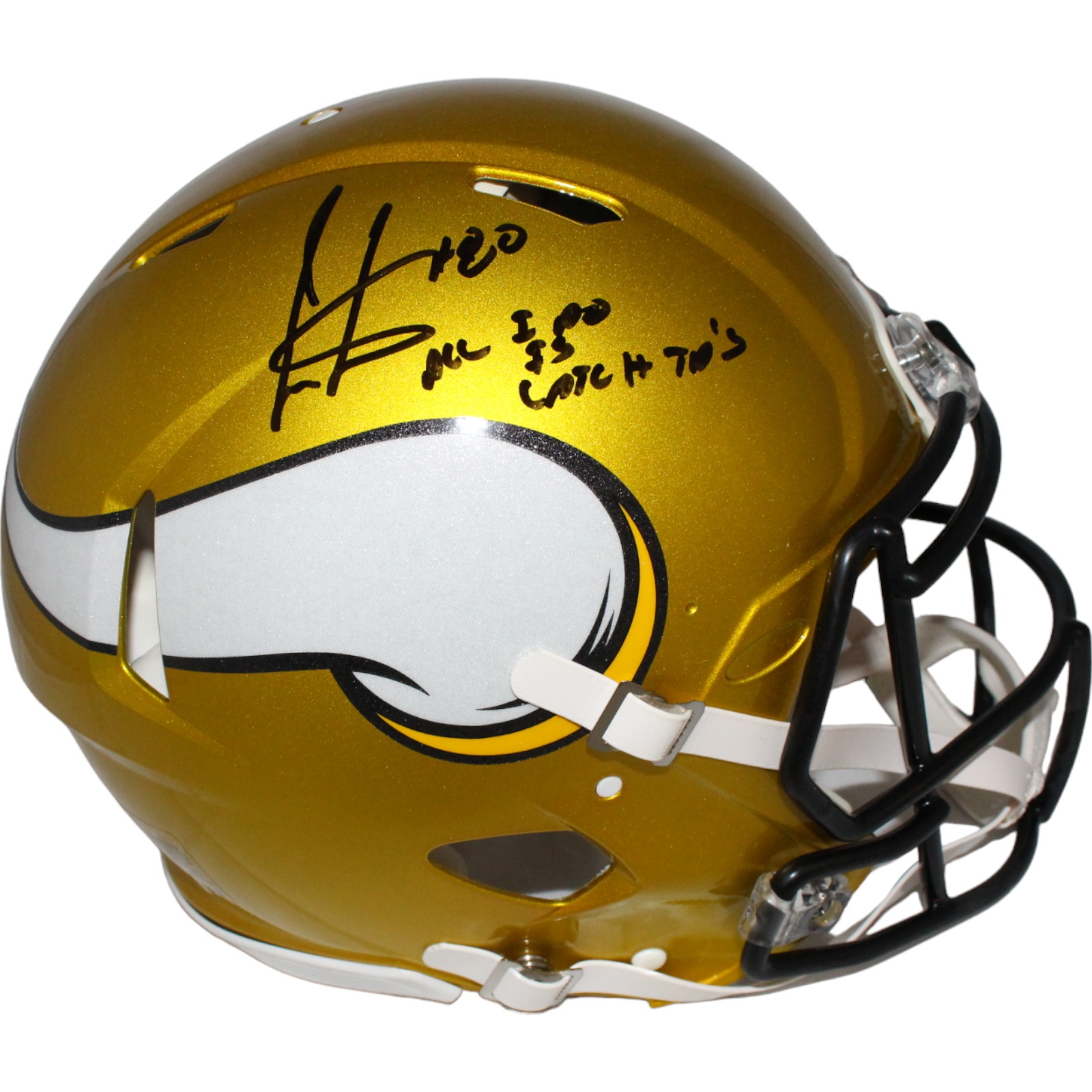Cris Carter Signed Minnesota Vikings Flash Authentic Helmet w/insc BAS