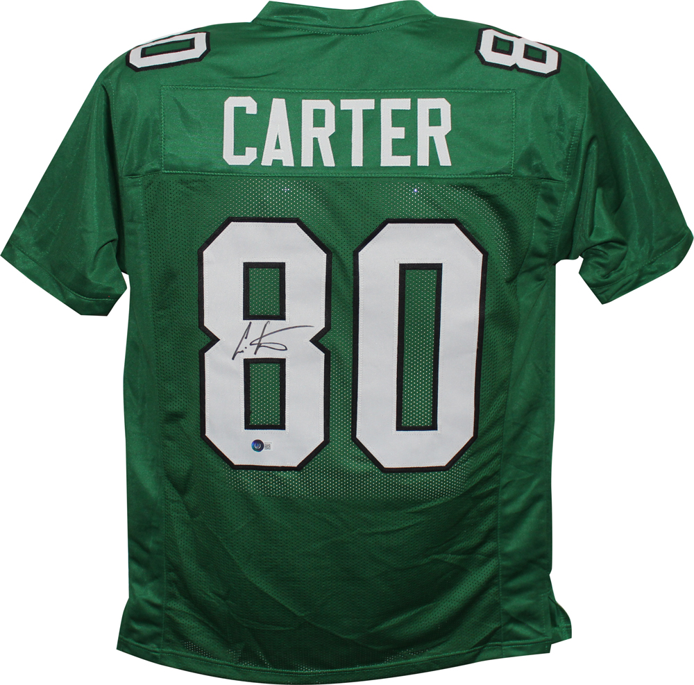 Cris Carter Autographed/Signed Pro Style Green XL Jersey Beckett