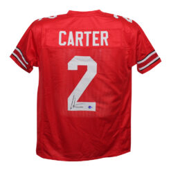Cris Carter Autographed/Signed College Style Red XL Jersey Beckett