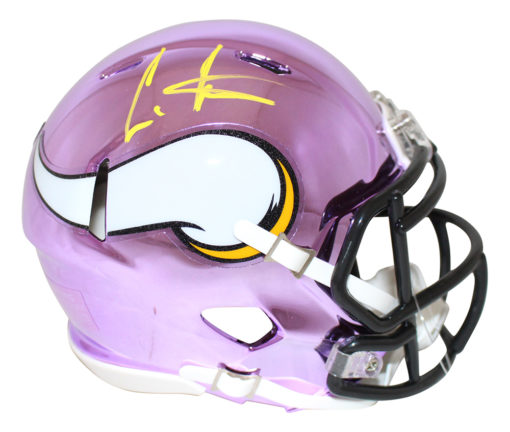 Cris Carter Autographed/Signed Minnesota Vikings Chrome Mini Helmet JSA 26622