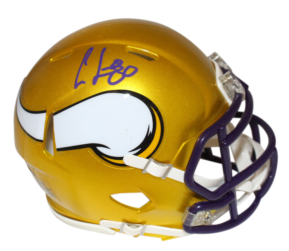 Cris Carter Autographed Minnesota Vikings Mini Helmet Flash Beckett