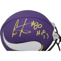 Cris Carter Autographed Minnesota Vikings VSR4 Mini Helmet HOF 80 Beckett 47518