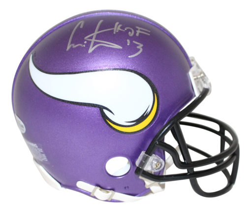 Cris Carter Autographed/Signed Minnesota Vikings Mini Helmet HOF BAS 26784