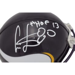Cris Carter Autographed Minnesota Vikings VSR4 Mini Helmet HOF 80 Beckett 47516