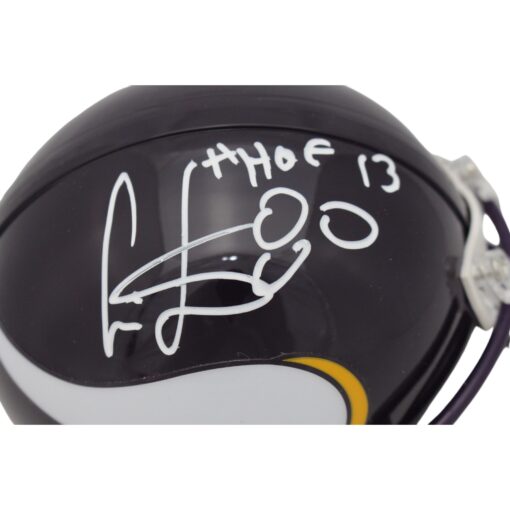 Cris Carter Autographed Minnesota Vikings VSR4 Mini Helmet HOF 80 Beckett 47516