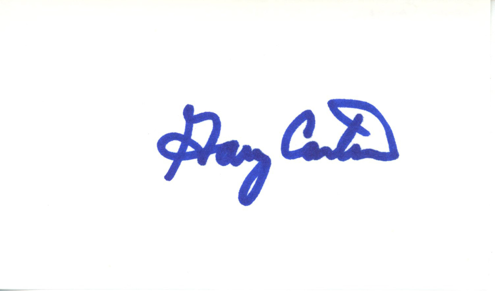 Gary Carter Autographed/Signed New York Mets Index Card Beckett 45336