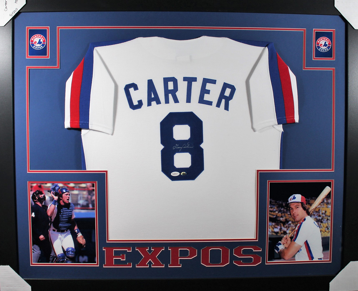 Gary Carter Autographed Montreal Expos Framed White Jersey JSA 25334