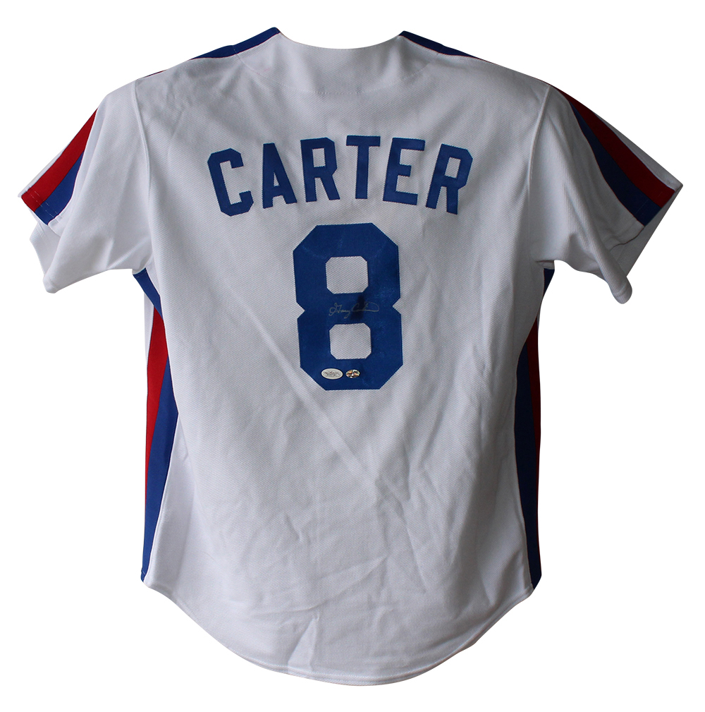Gary Carter Autographed Montreal Expos Majestic White L Jersey JSA 21073
