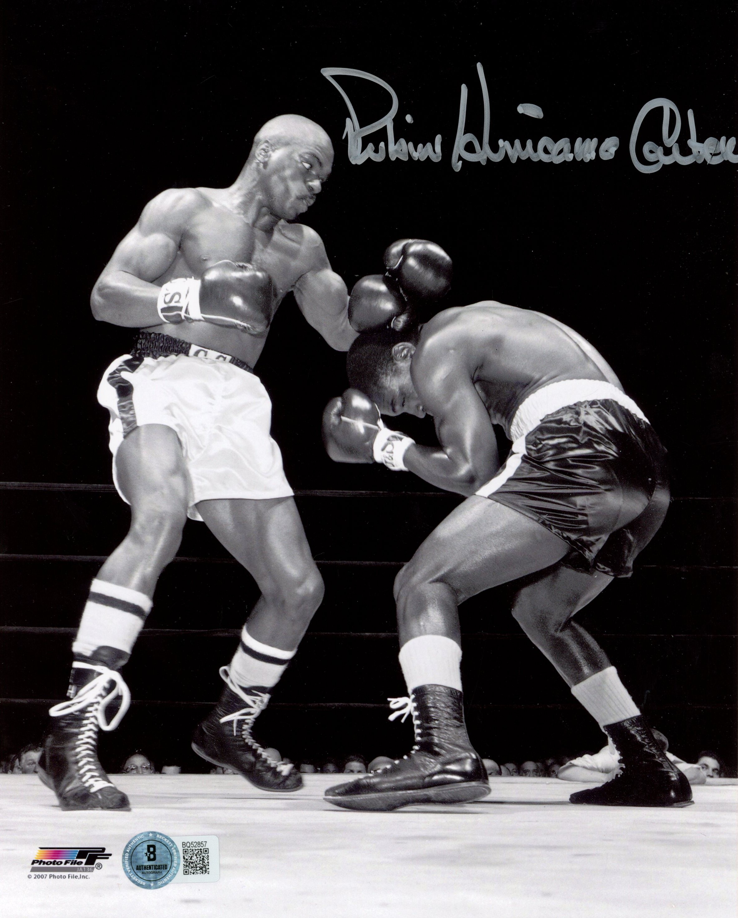 Hurricane Carter Autographed/Signed Boxing 8x10 Photo Beckett 57395