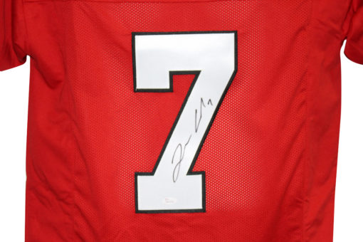 Lorenzo Carter Autographed/Signed College Style Red XL Jersey JSA 25103