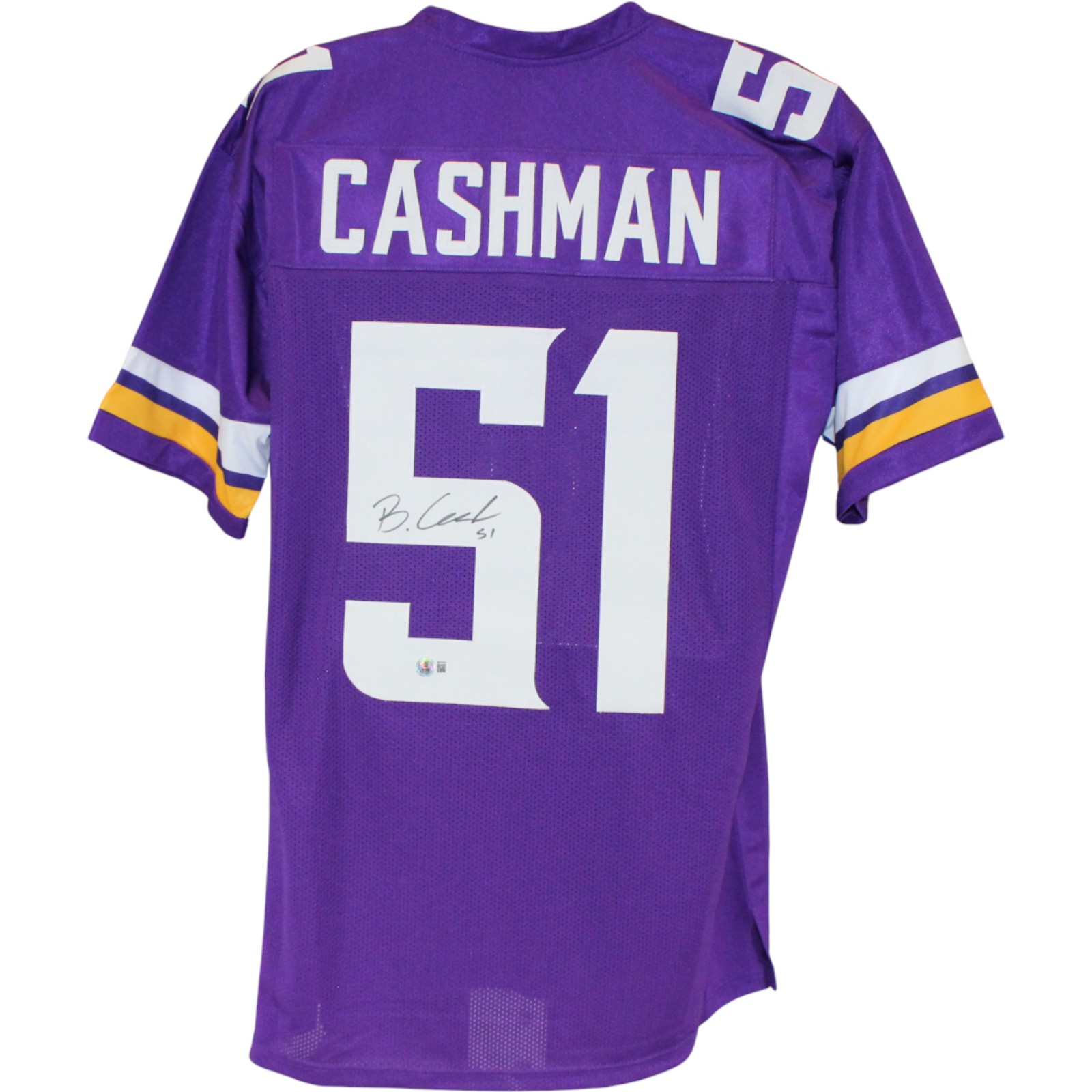 Blake Cashman Autographed/Signed Pro Style XL Purple Jersey Beckett WIT 52784